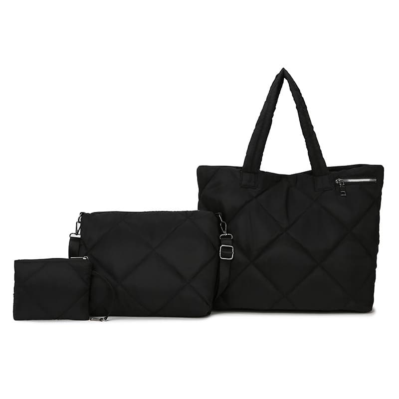 Cross-border Hot Sale Cotton Jacket Diamond Camouflage Short Trip Luggage Bag Set of 3 Handheld Shoulder Crossbody Multi-functional