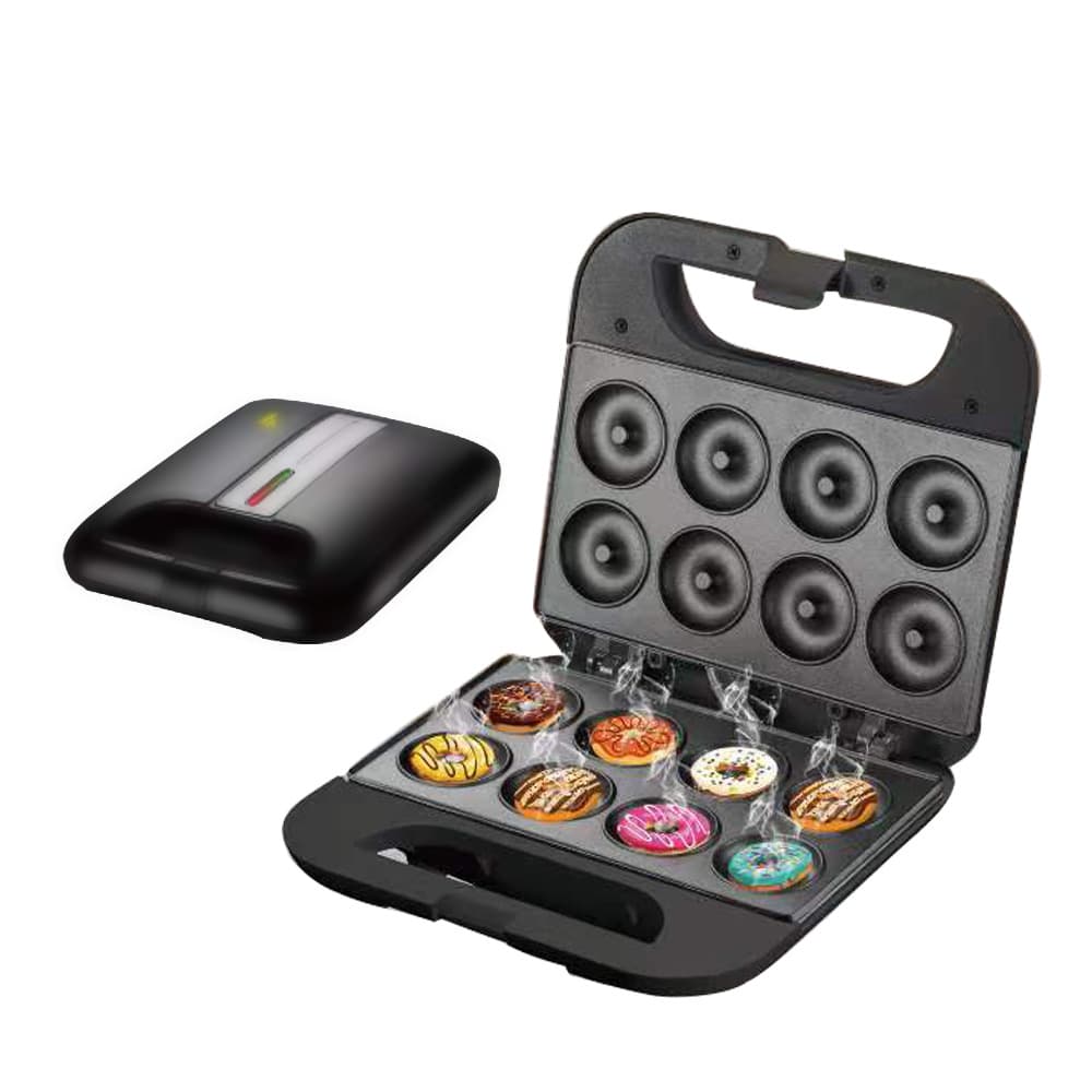 Cross-Border Household Breakfast Donut Machine Automatic Mini Double-Sided Heating Electric Griddle Eight-Hole Square Light Food Maker