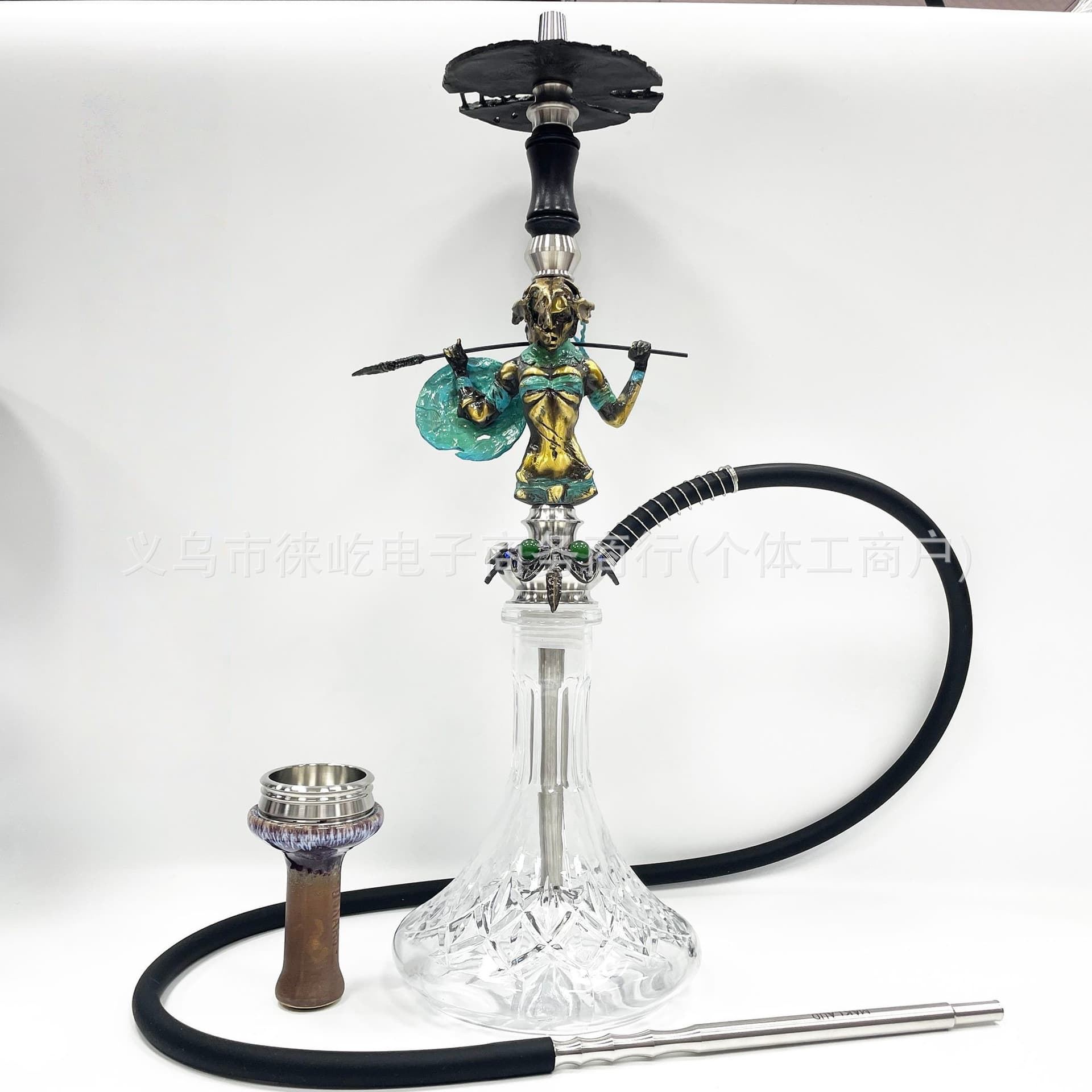 Makloud Hookah Stainless Steel Single Tube Lady Hunter Premium Hookah Set