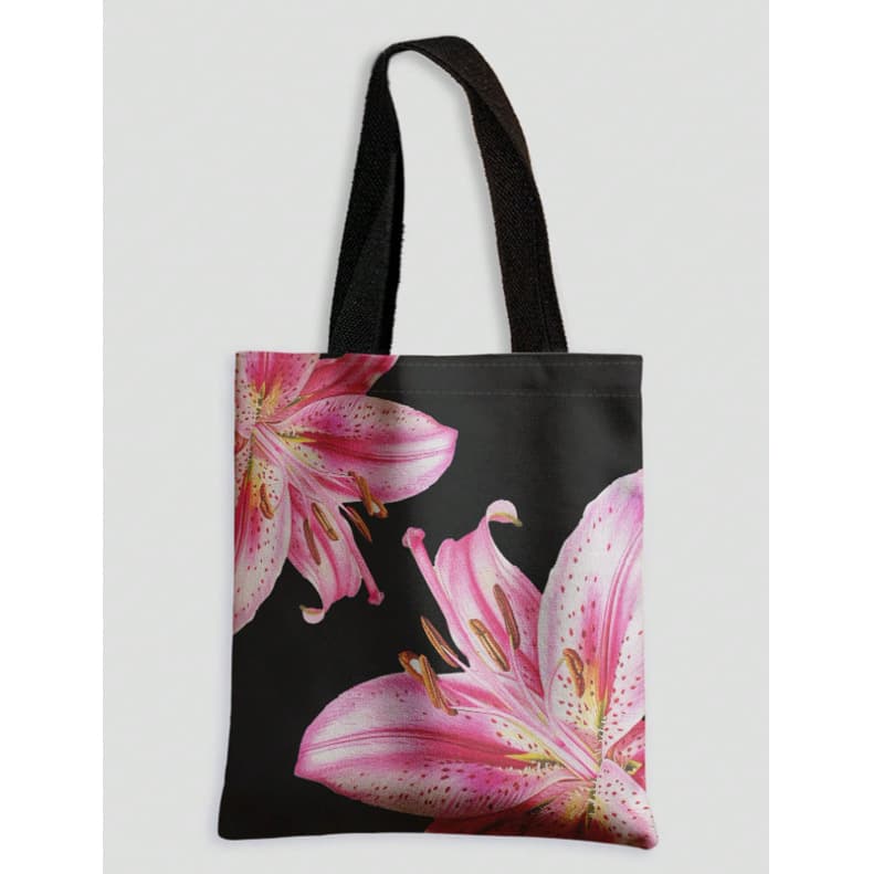 Canvas Tote Bag Double-Sided Print Art Aesthetic Floral Shoulder Bag for Daily Use Reusable