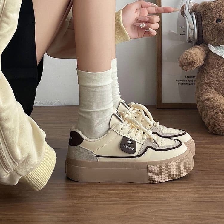 Thick Sole White Sneakers Women 2024 Fall New Women Students Dad Shoes Board Shoes Soft Bottom Casual Sports Running Shoes