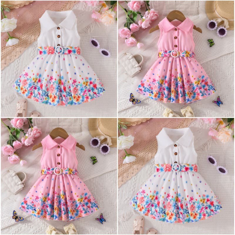 2025 New Arrival European and American Cross-Border Sleeveless Open-Chest Dress with Belt and Printed Hem - Factory Direct Sales