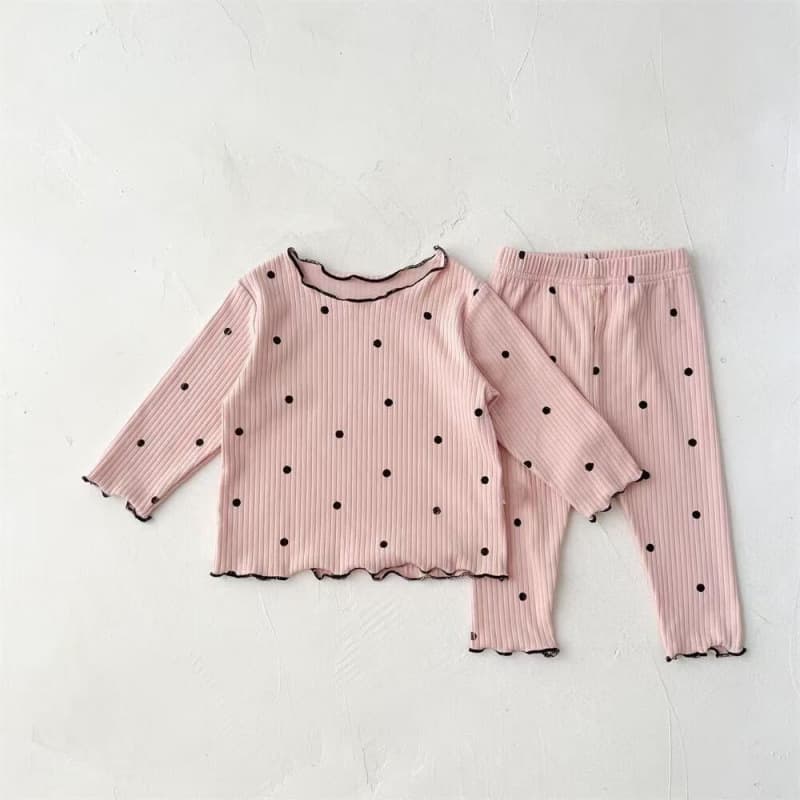 Infant and Toddler Home Wear, New Spring and Autumn Stylish Long-Sleeve Pajamas Two-Piece Set with Ruffled Edges for Children