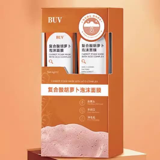 BUV Compound Carrot Foam Mask (in stock) - Hydrating, Moisturizing, and Improves Roughness - Apply as a Mask