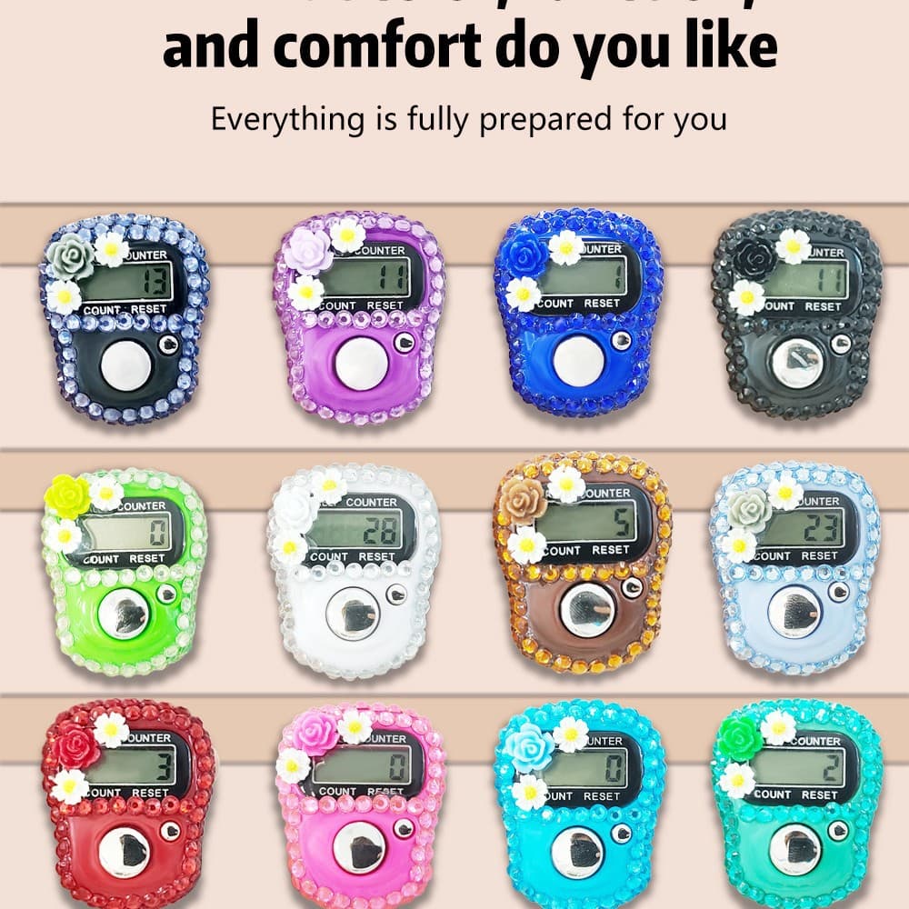 1011Kh Standard Diamond Three-Flower Button Battery Ring Counter Finger Ring Hot-Selling Model