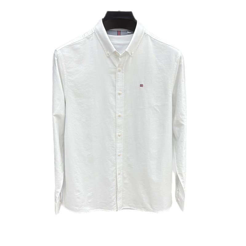 2025 Spring Autumn Men's Cotton Long Sleeve Shirt, Casual Embroidered Non-Iron Shirt