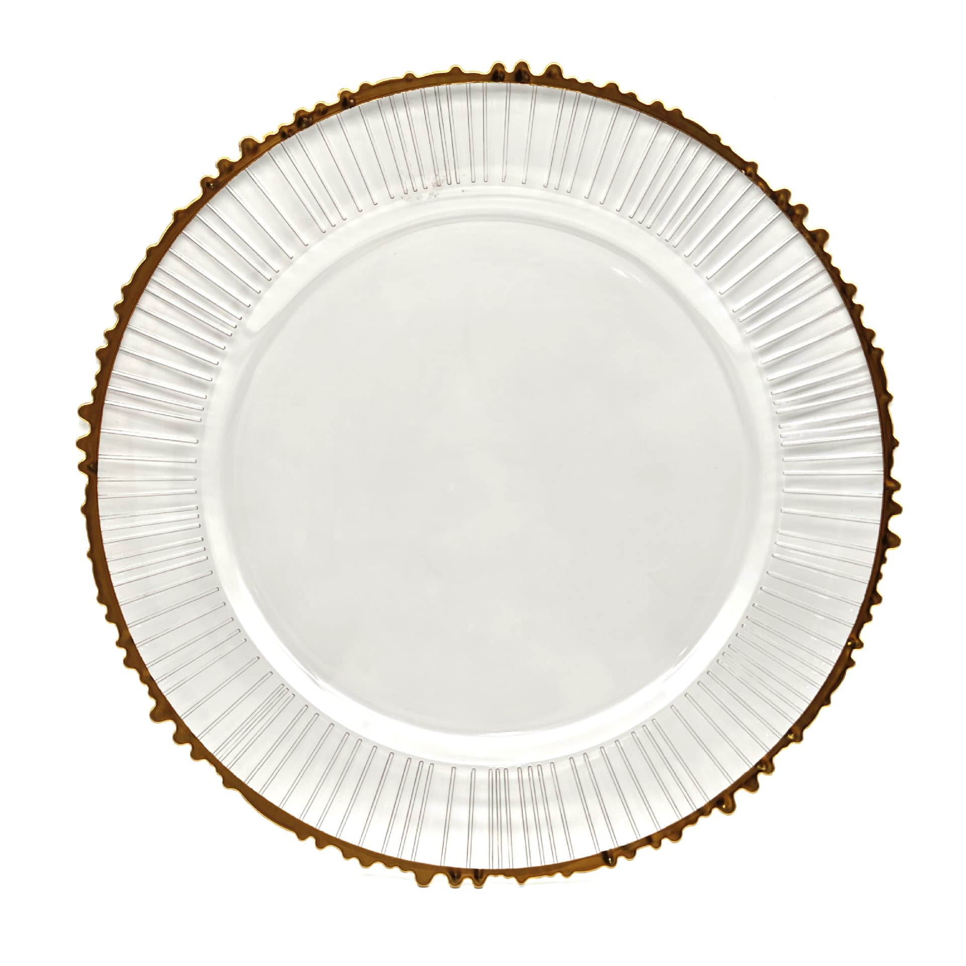Foreign Trade Export Pet Decorative Transparent Gold-Edged Serving Plate Hotel Christmas Dinner Plate Irregular Fruit Plate