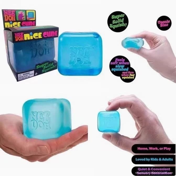 Extra Large Transparent Jelly Ice Cube Squishy Non-Newtonian Fluid Stress Relief Toy Adult Child