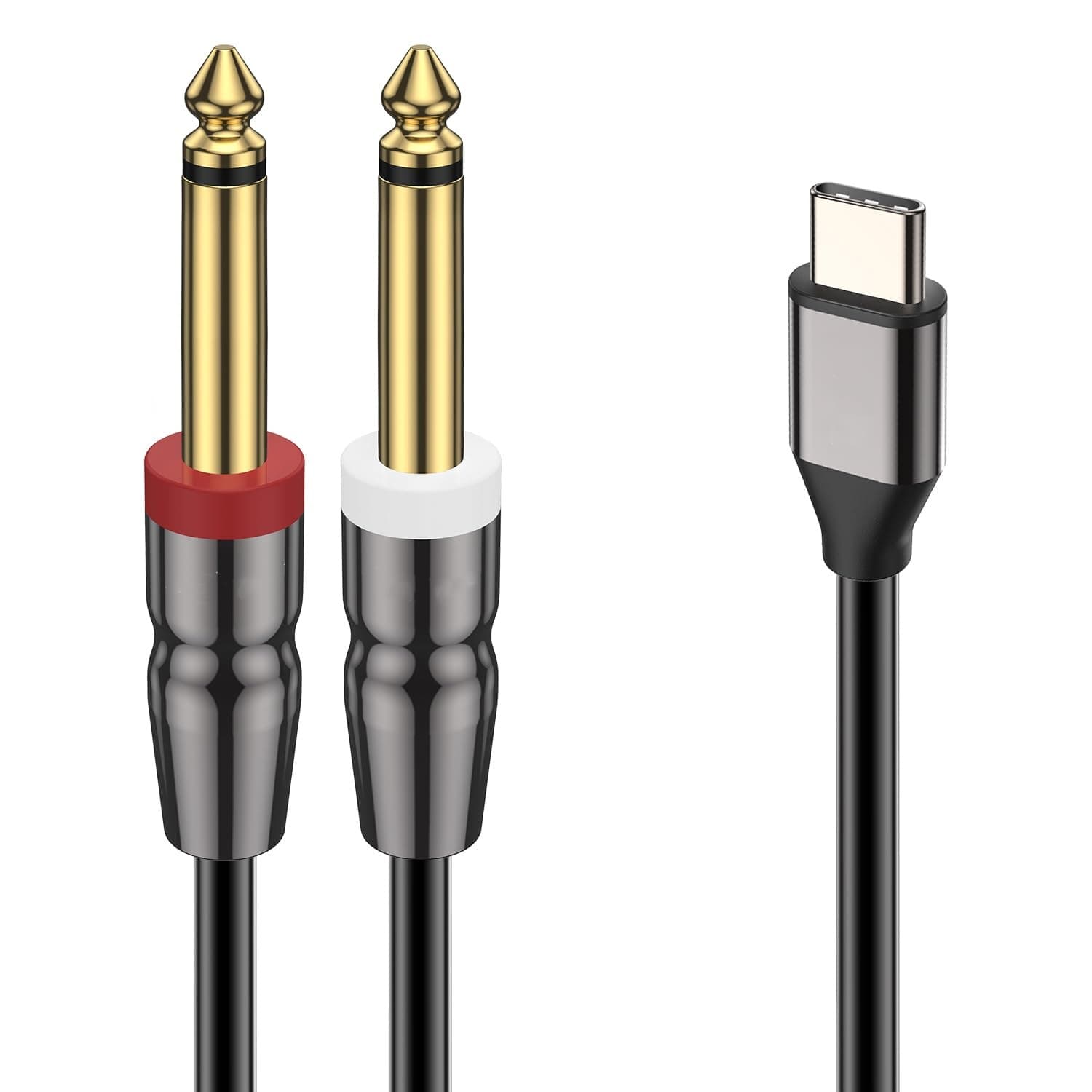 Type-C to 6.5mm Audio Cable Guitar Speaker Connection Cable 6.35mm Large Three-Core Microphone Speaker Amplifier Cable