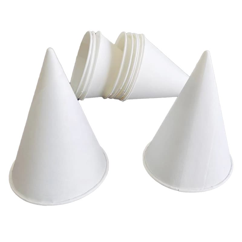 Wholesale Disposable Cone Paper Cups 4oz Airport Water Cups Office Cups White Pointed Bottom Shaved Ice Cups