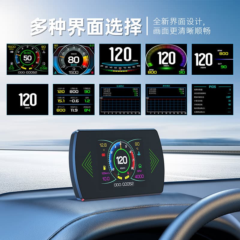 Car Head-Up Display (HUD), OBD2, Multi-functional LCD Screen, High-Definition Car Display (P12)