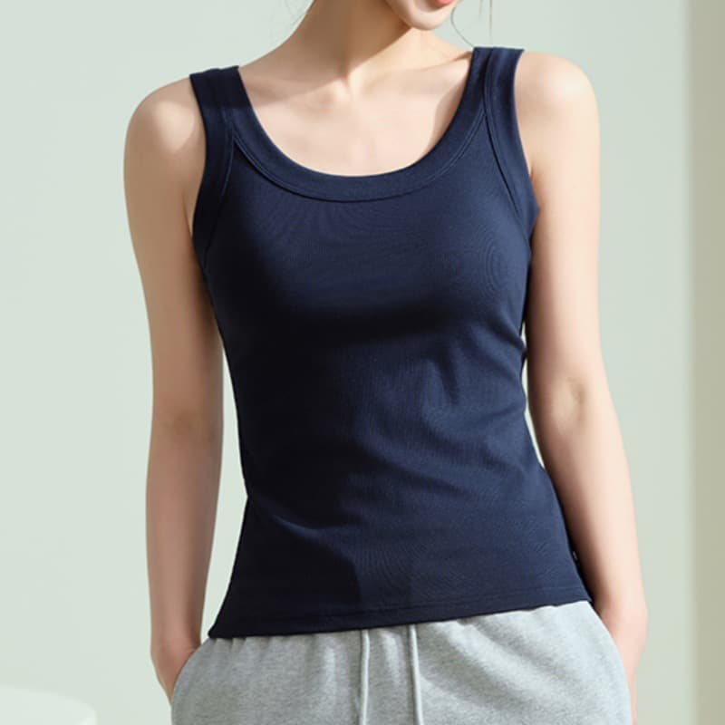Giordan 2885# Summer New Lyocell Versatile Casual Vest Fashionable Outerwear Ribbed Sleeveless Vest for Women