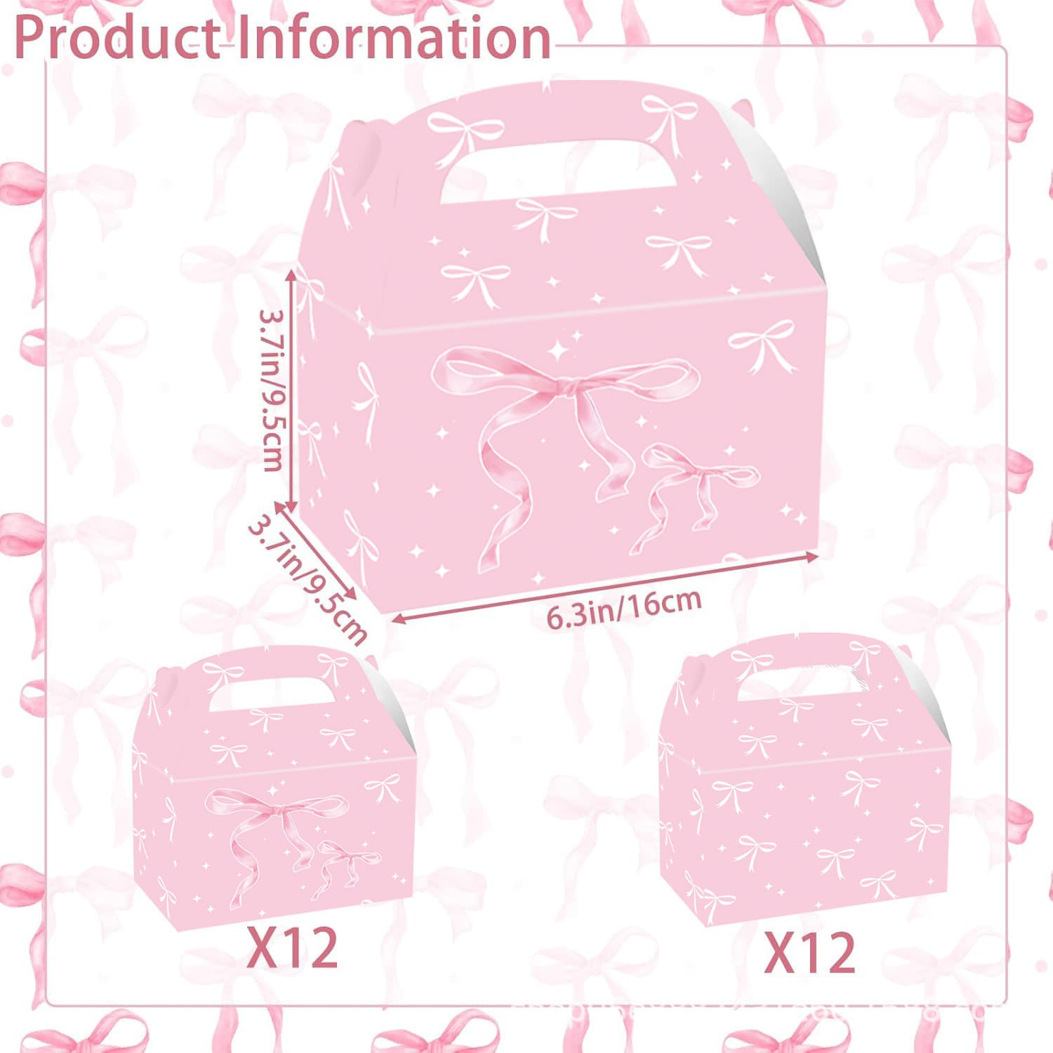 Cross-border Amazon Bowknot Theme Candy Gift Box Birthday Party Supplies