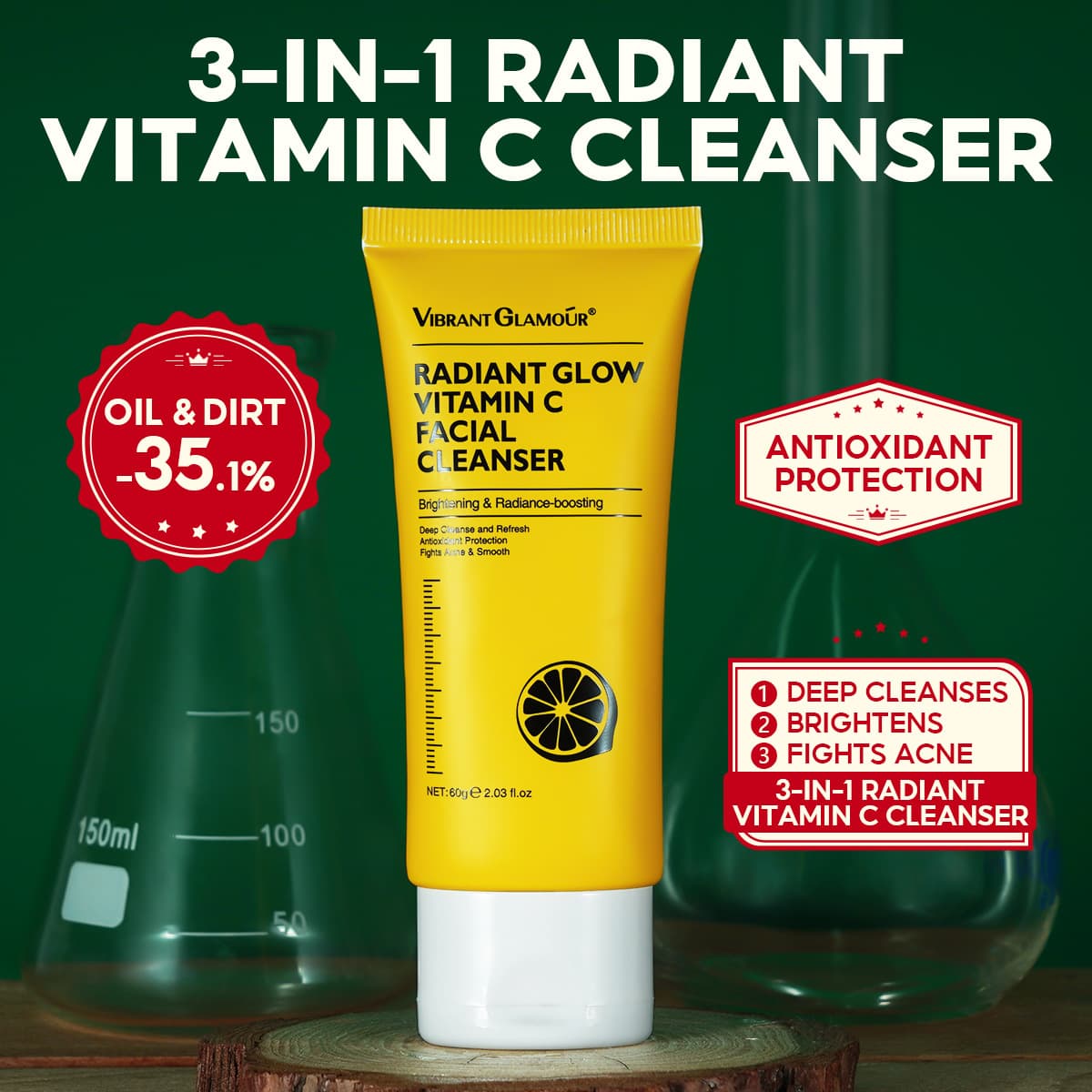 VIBRANT GLAMOUR VITAMIN C VC Facial Cleanser VG-MB014 Soothing Skin