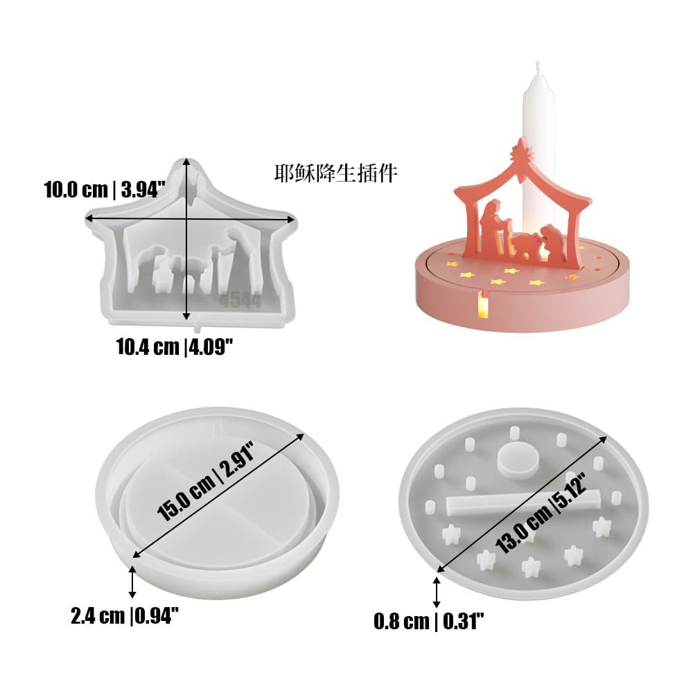 DIY Angel Plug-in Candlestick Round Love Home LED Light Candle Holder Silicone Mold Wholesale