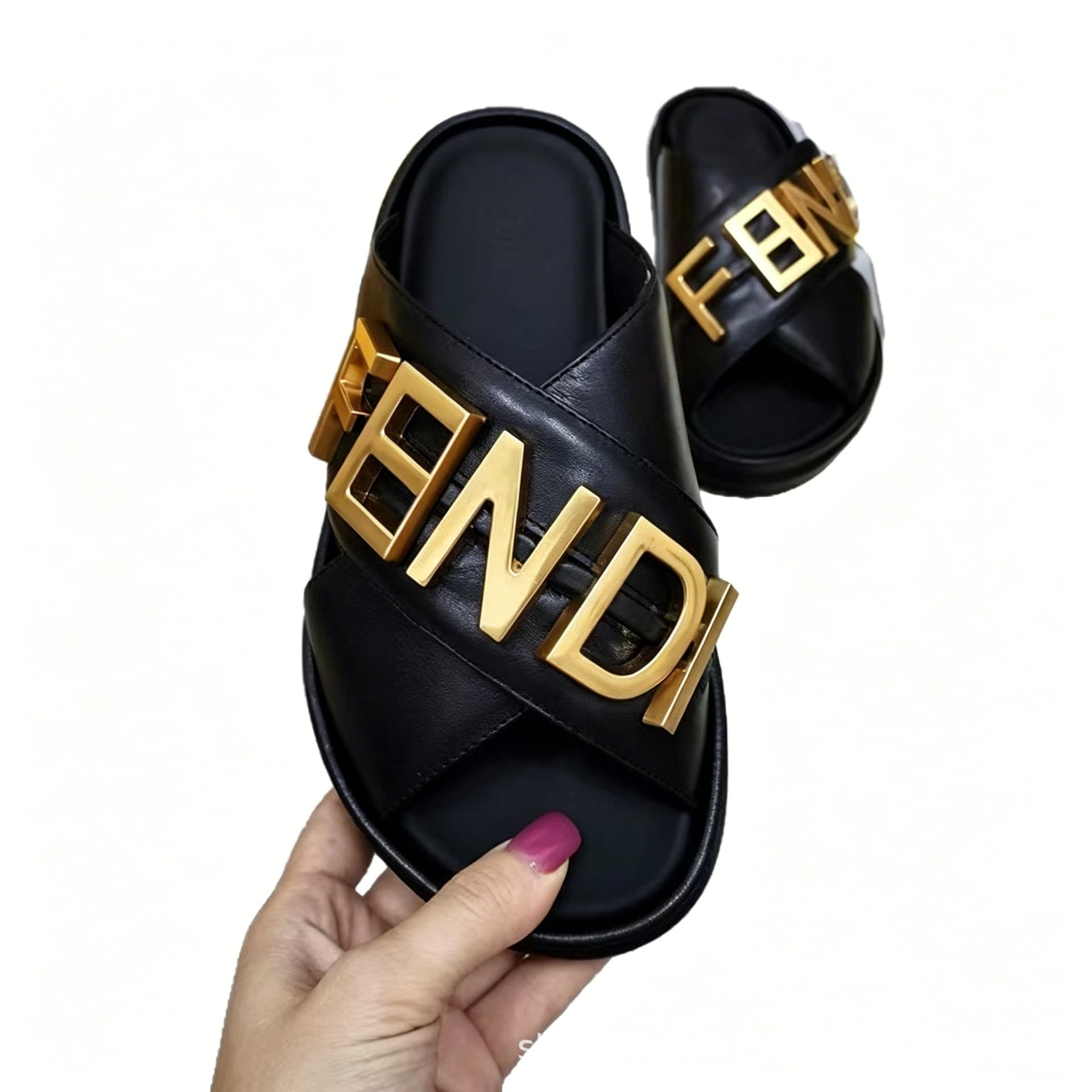 F Brand New European American Metal Letter Cross Slippers Women Flip Flops Middle East Fashion Export