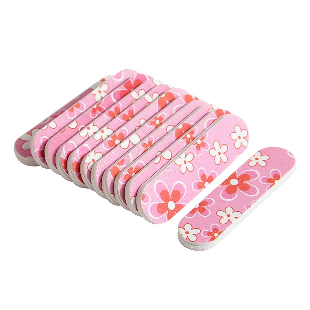 Colorful 6cm nail file with printed double-sided EVA nail art flower pattern, small nail file for buffing and polishing, wholesale EVA material.