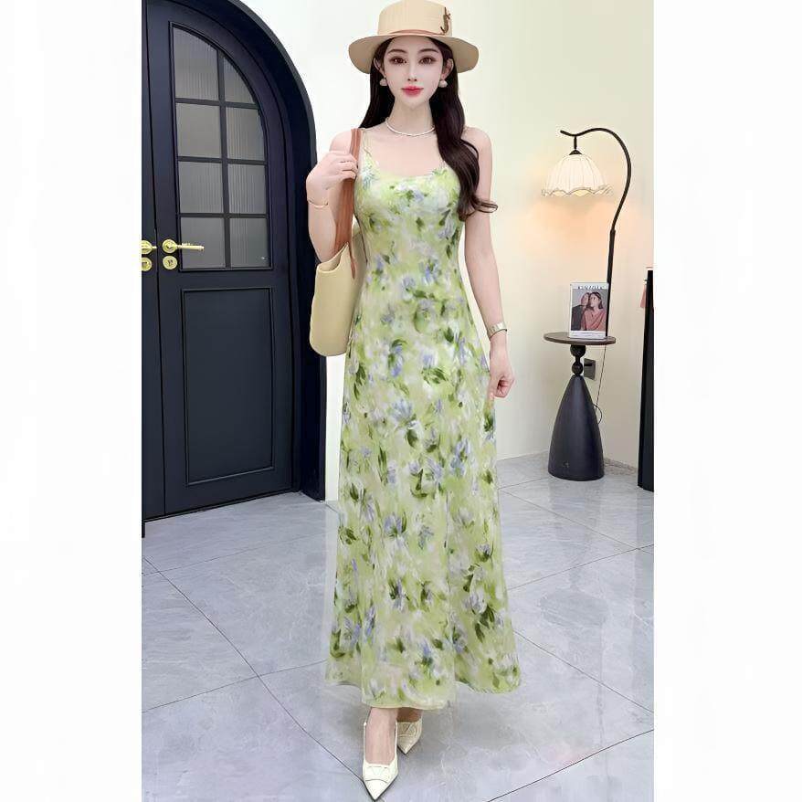 Purple Small Floral 2026 New Adjustable Strap 45 Degree Bias Cut Floral Slim Elegant Flared Mermaid Skirt