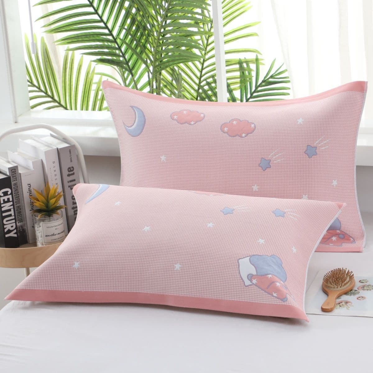Pair of Pure Cotton Pillow Covers for Adult Students 52*78 Four-Season Anti-Head Oil Saliva Gauze Pillow Cover Wholesale