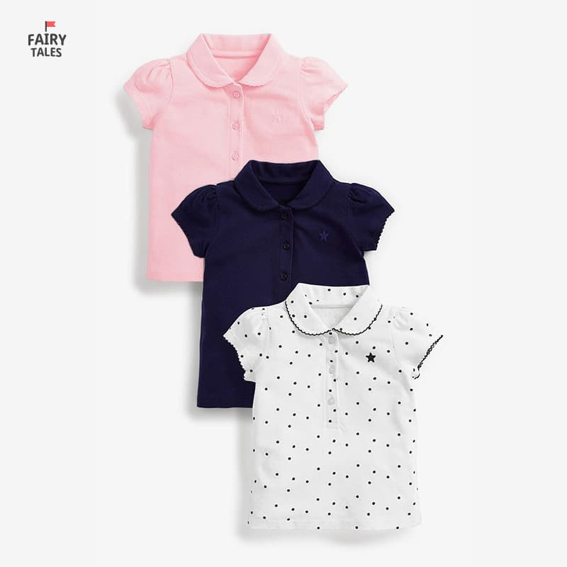 Little Maven children's T-shirts, wholesale children's clothing, 2023 summer children's tops, collared pure cotton girls' T-shirts.