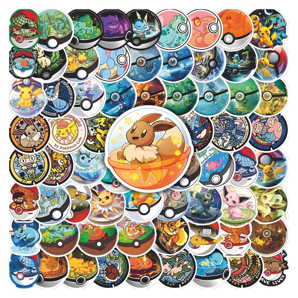 68 Pikachu Cute Cartoon Cultural and Creative Children's Stickers for Journals, Stationery, Notebooks, Decoration, and Arrangement, Wholesale