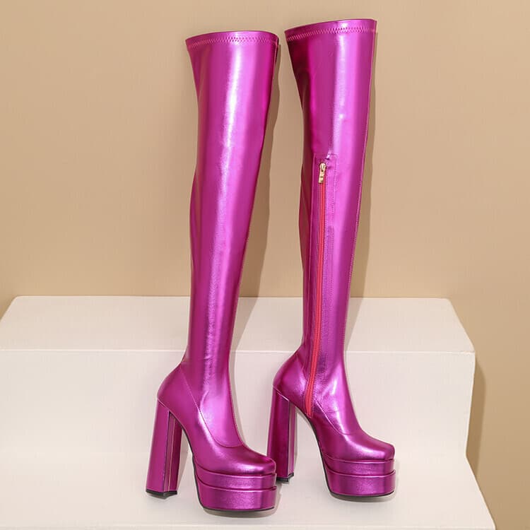 Women's European and American style knee-high boots, 2024 autumn/winter new style, chunky heel, super high heel, popular online style, this year's trendy knee-high boots.