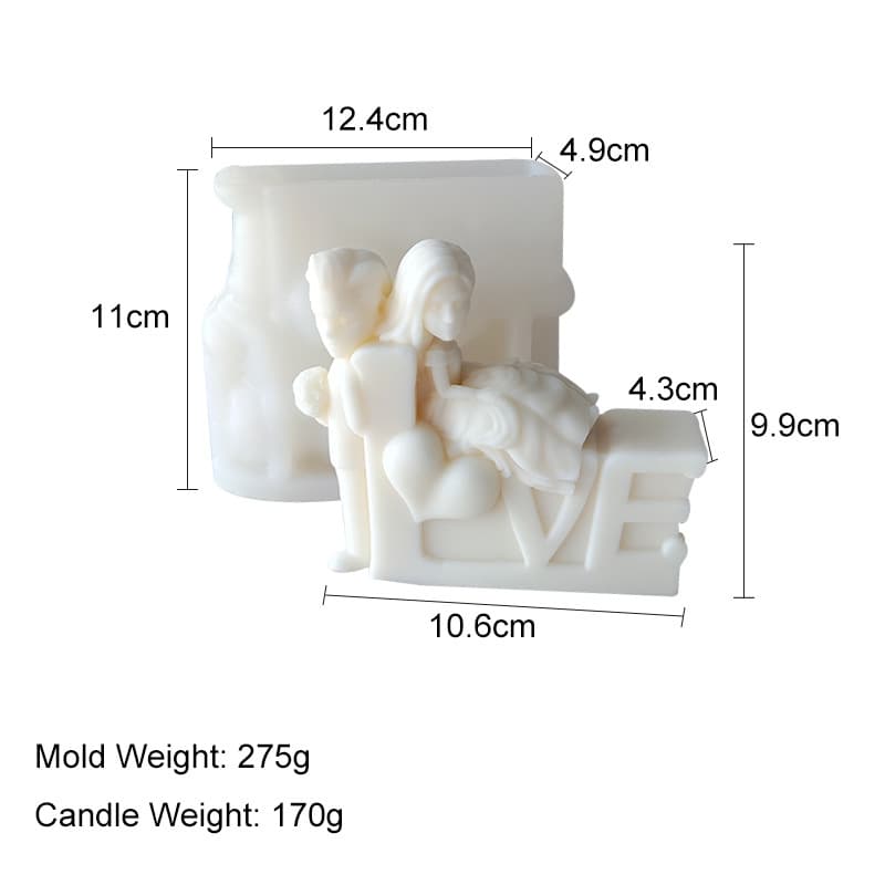 Cross-border DIY Tanabata Valentine's Day aromatherapy candle hand gift candle gypsum crafts ornaments silicone mold