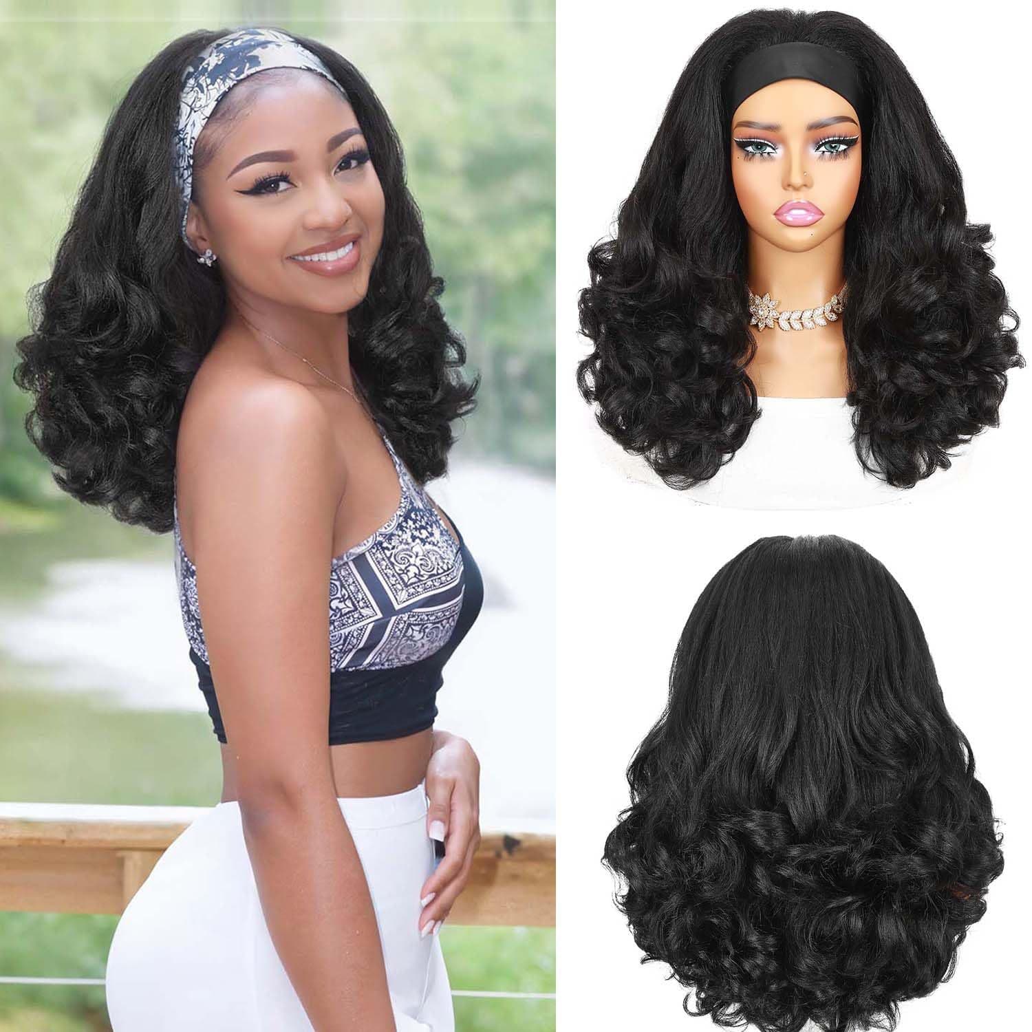 Cross-border New Wig for African Women Black Ice Silk Long Curly Hair Fluffy Natural Fashion Small Curly Wig YAKI