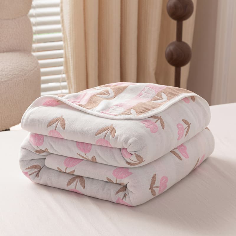 Cross-border Trade 100% Cotton Six-Layer Gauze Towel Blanket Summer Thin Baby Children's Cover Blanket Gift Gauze Summer Quilt