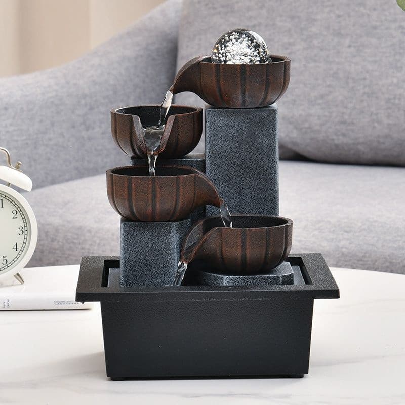 Feng Shui Water Wheel Desktop Water Circulation Home Decoration Office Craft Flowing Water Ornament Small Fountain Living Room