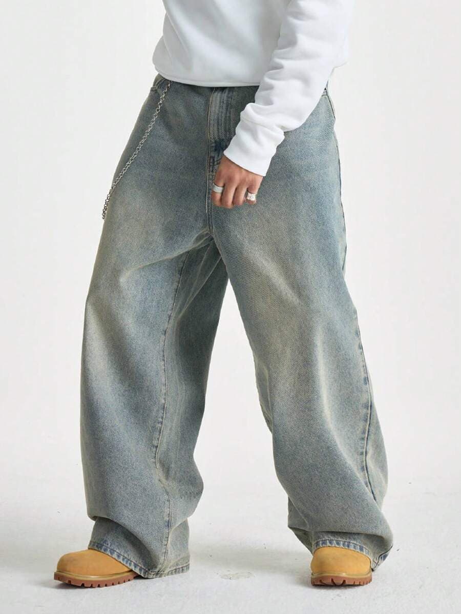R 47794 Curved Loose Men's Jeans