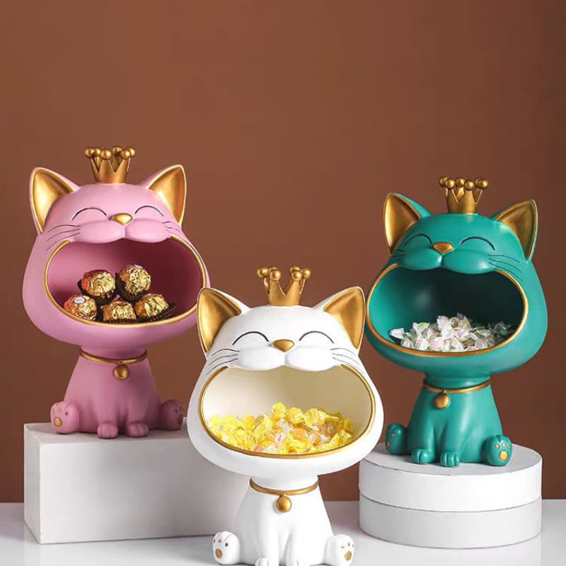 Nordic Lucky Cat Ornament Key Storage Box Living Room Wine Cabinet Coffee Table Decoration Housewarming Wedding Gift Wholesale