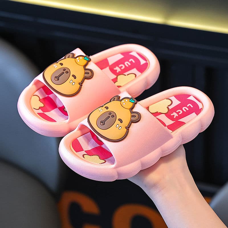Capybara Kids Slippers Summer Cute Cartoon Boys Girls Toddler Children Middle Big Kids Parent-Child Sandals New