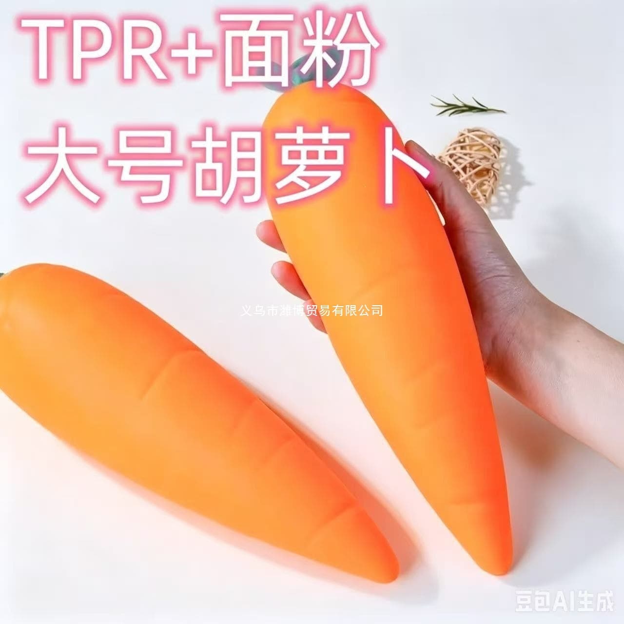 TPR Simulation Food Carrot Flour Elastic Stretch Stress Relief Ball Kitchen Pretend Play Decompression Toy In Stock