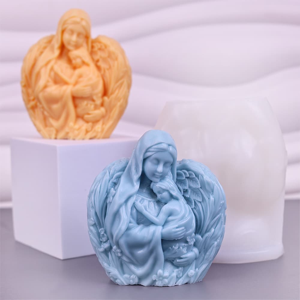 Mother Holding Baby Silicone Mold DIY Aromatherapy Candle Soap Mother's Day Plaster Resin Baking Decorative Ornament