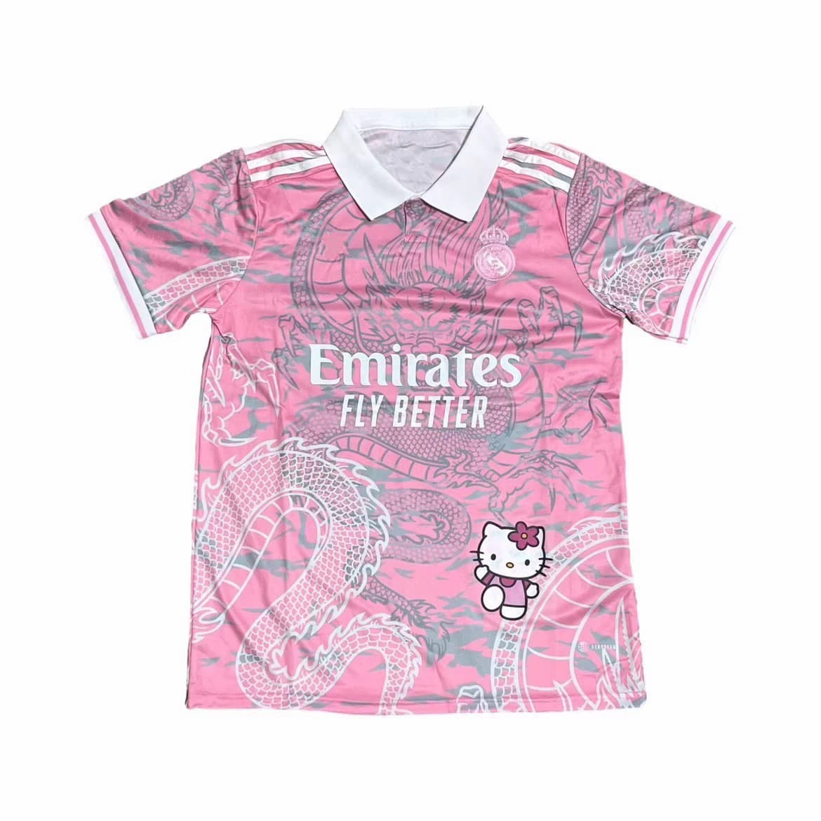 New Real Madrid Printed Dragon Pattern Polo Short Sleeve Men's and Women's Sports Jersey Outdoor 3D Printed Top