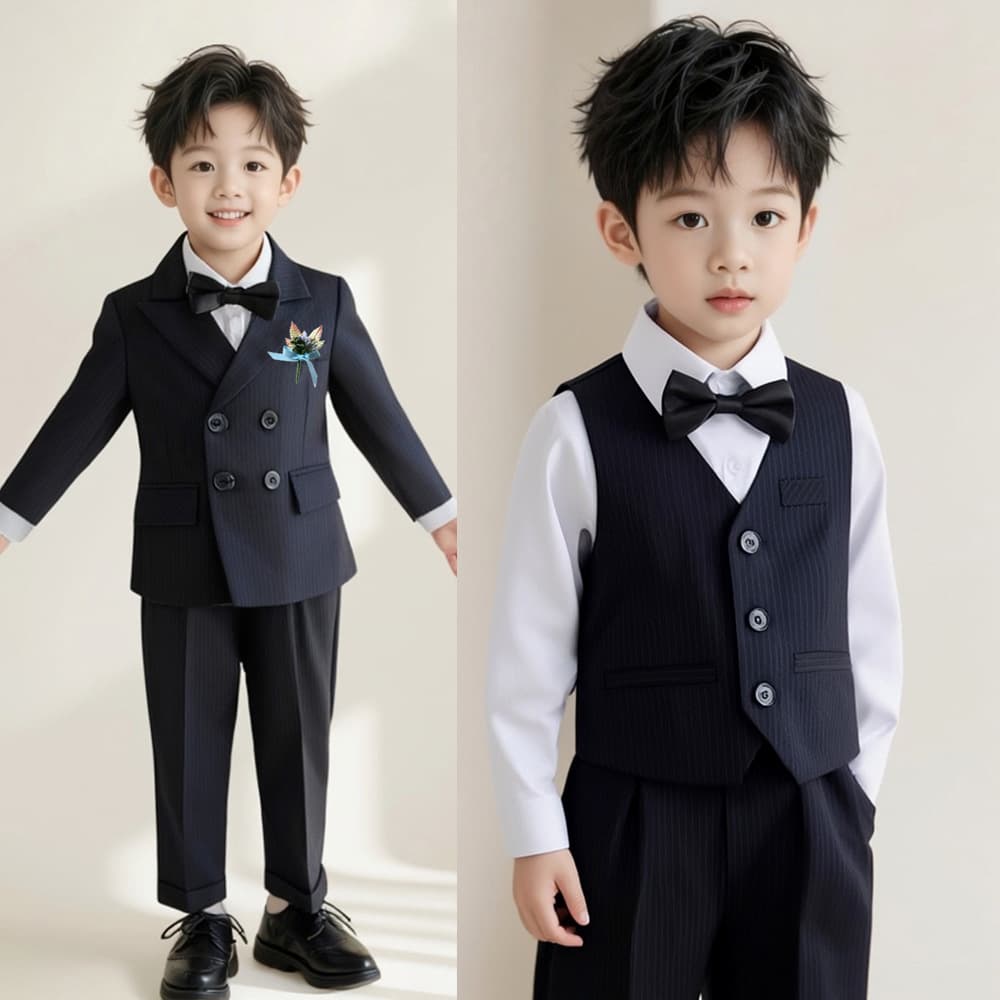 Children's formal wear, boys' suits, autumn and winter British style vest sets, first birthday baby, flower girl/host/performance suits
