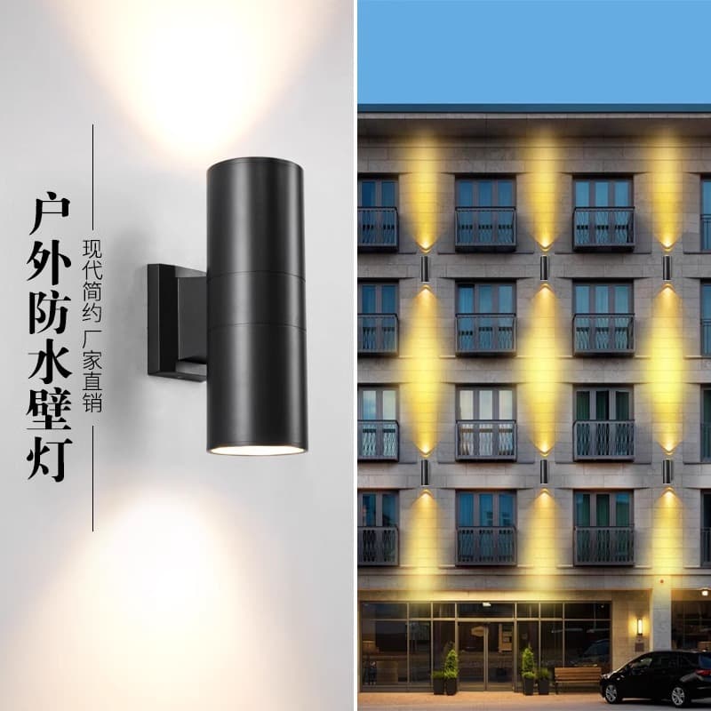 Outdoor Waterproof Cob Wall Lamp up and down Wall Washer Courtyard Corridor Door Pillar Hotel Villa Exterior Wall Double Head Spotlight
