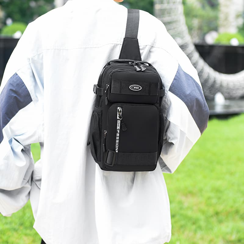 Cross-border New Men's Trendy Bag Large Capacity Chest Bag Storage Bag Fashion Single Shoulder Backpack Outdoor Multi-functional Crossbody Bag