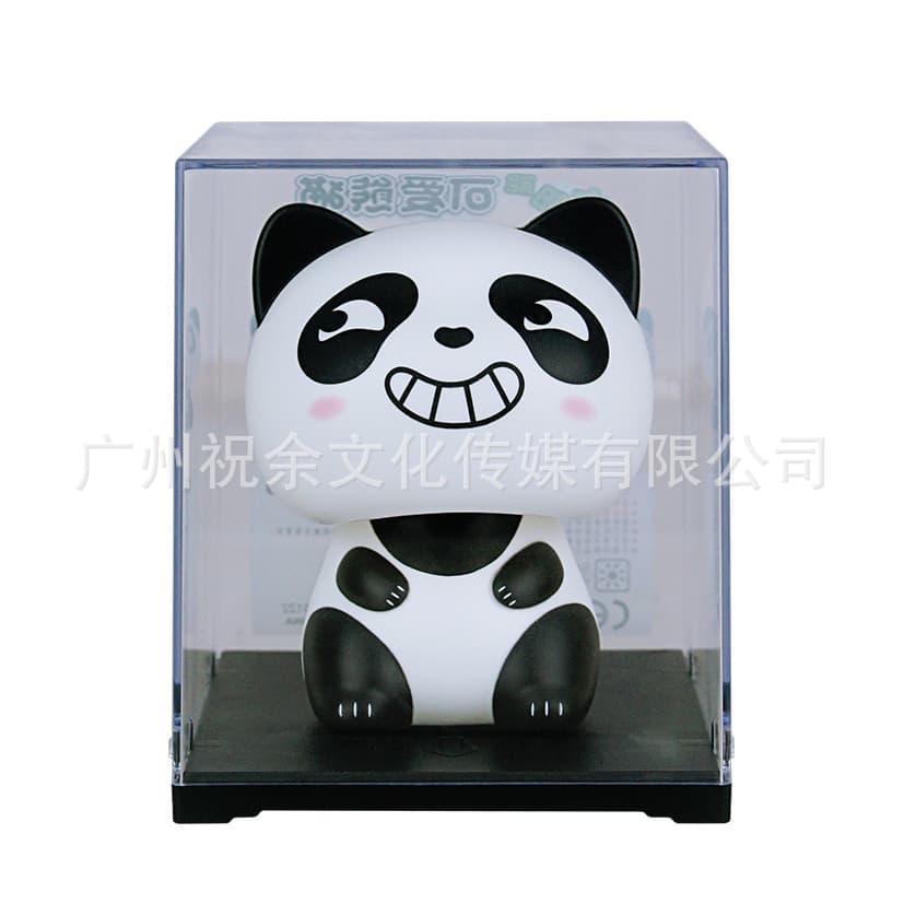 New 2-inch Solar-Powered Auto-Wobble Panda National Treasure Ornament Plastic Craft Decoration Great Gift