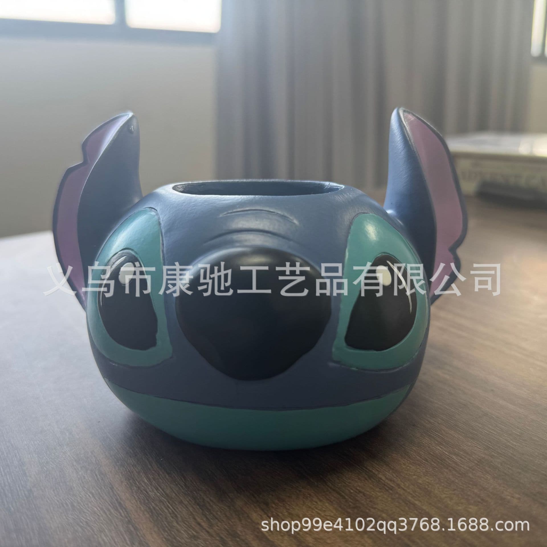 Stitch Popcorn Bucket Resin Statue Decorative Ornament Creative Home Garden Storage Gift