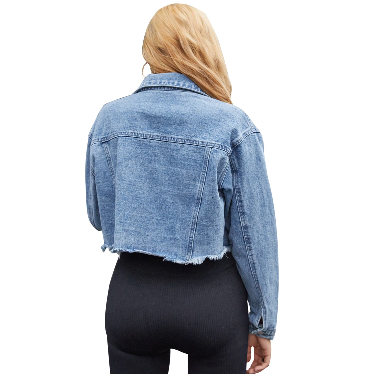 Pre-Sale - 20157# Women's Short Loose Denim Jacket for Amazon - High-Waist Slim Fit