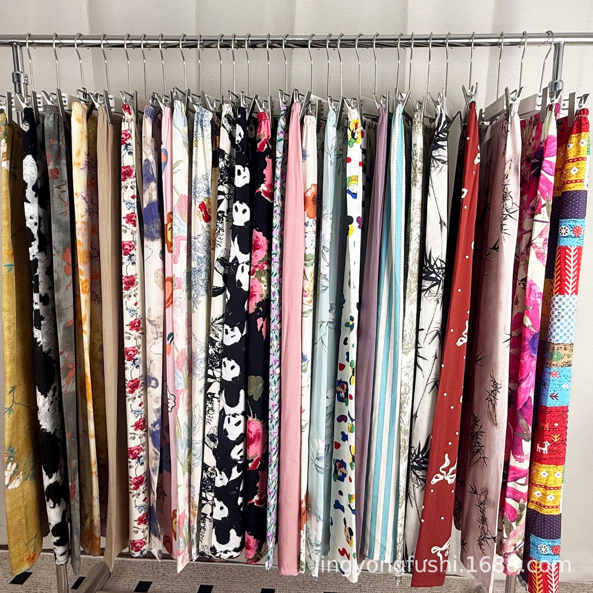 2025 New Style Cotton Silk Summer Women's Thin Plus Size Outerwear Wide Leg Pants Maternity Pants Women's Summer Sleep Pants Loose Fit