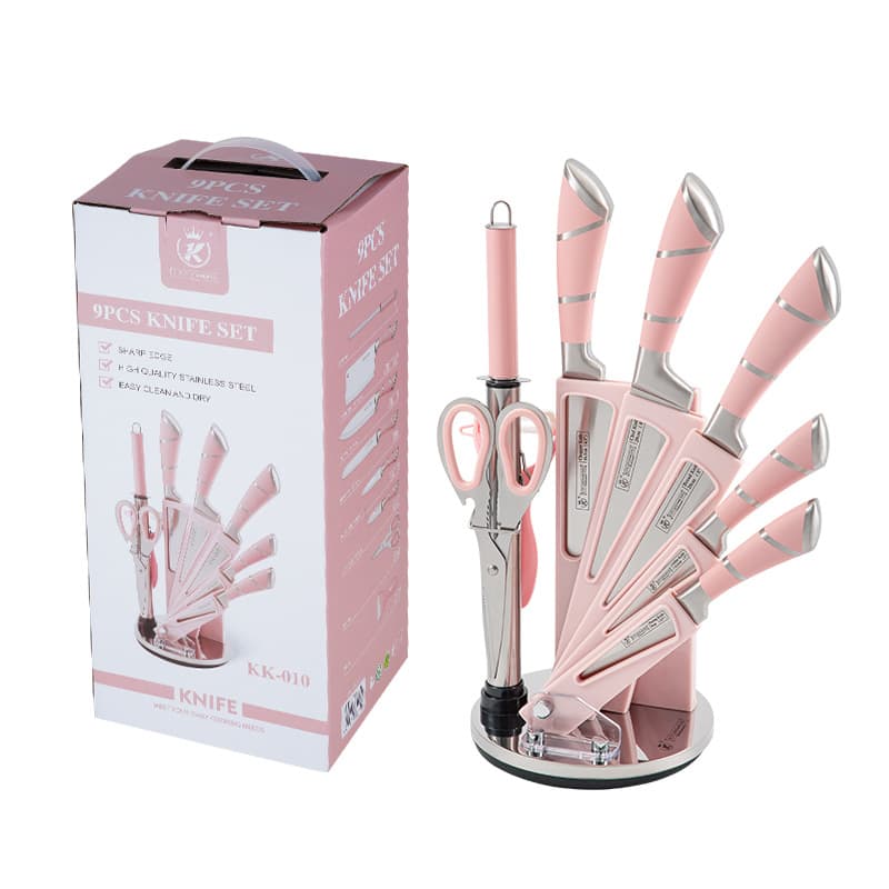 Jiameikang 9-Piece Stainless Steel Kitchen Knife Set, Sharp and Durable Chef Knife Set Gift