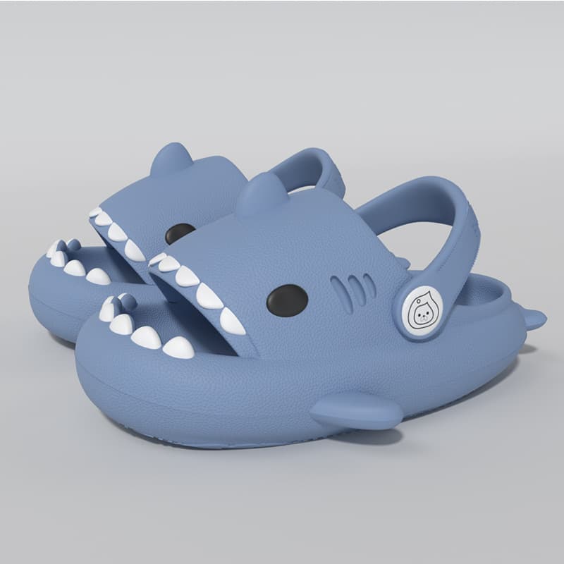 Children's Non-Slip Thick-Soled Summer Sandals, Parent-Child Lace-Up Shark Hole Shoes, Toddler Flip-Flops with 3D Design