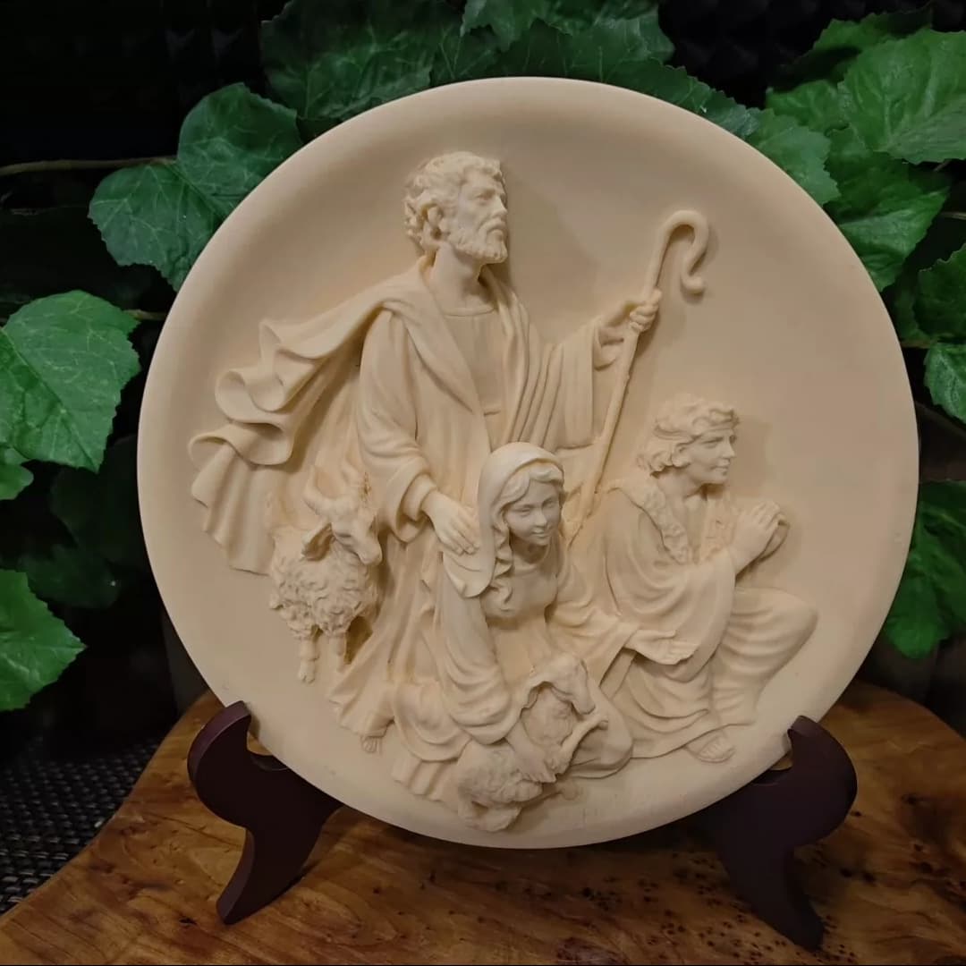 Custom European and American Best-Selling Cross-Border Resin Religious Scene Relief Ornament Meditation Sculpture Craft Home Decoration