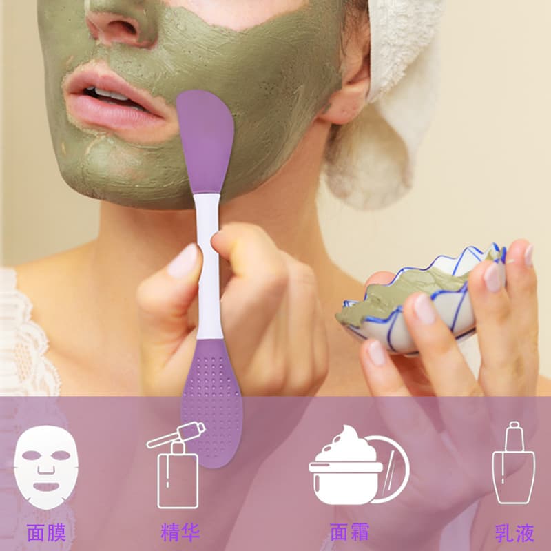 Silicone Mask Brush Double-head Brush Mud Film Special Application Silicone Blackhead-removing Massage Two-in-one Cleaning Brush