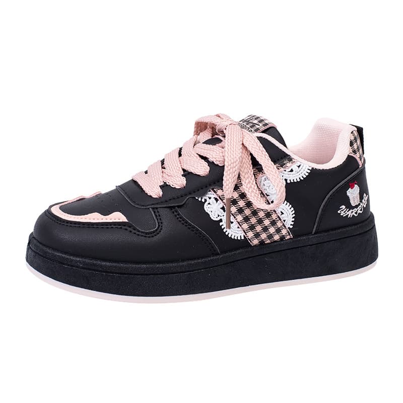 Warrior Korean-Style Burgundy Simple Sneakers 2026 New Thick-Soled Shoes Energetic Student Lace Sweet Women's Flats