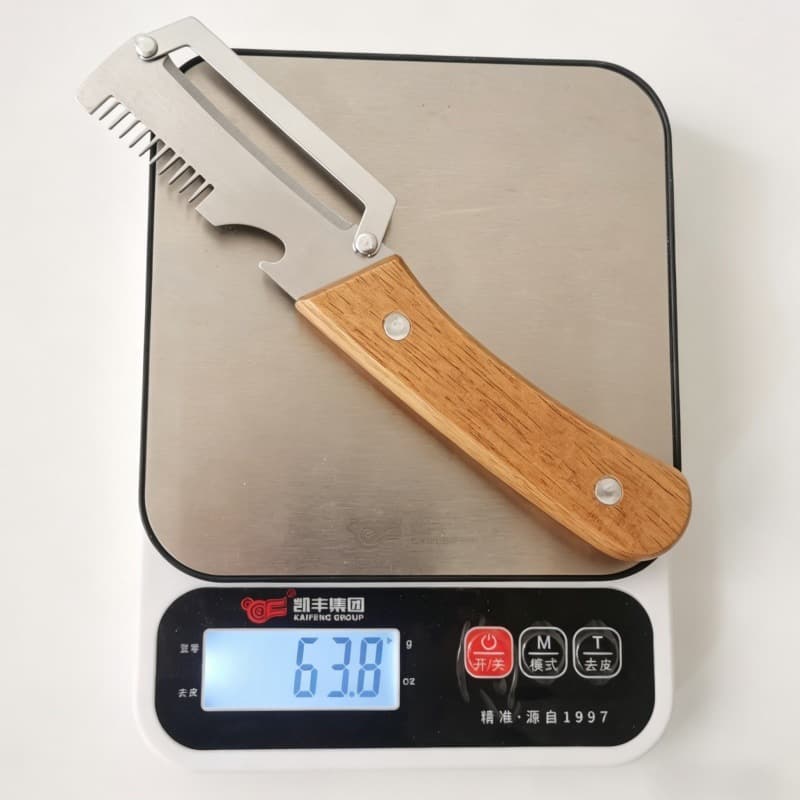 Multi-functional peeler, kitchen-specific, thickened stainless steel peeler, wood-handled fruit peeler, sugarcane knife