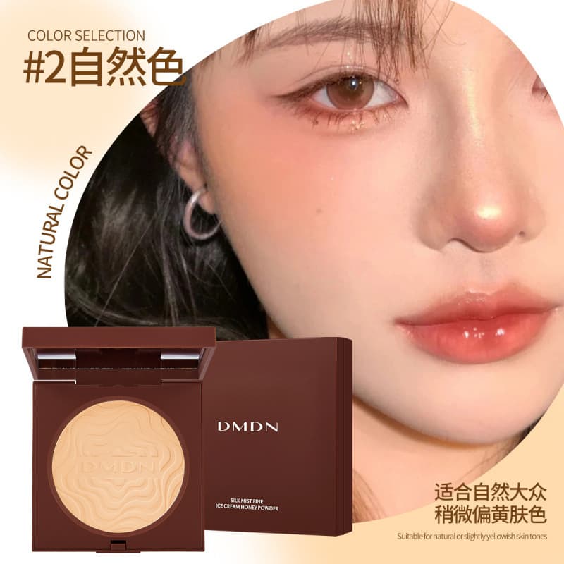 Dmdn Silk Mist Fine Oil-Controling Powder Setting Powder Cake Lightweight Concealer Waterproof and Sweat-Proof Not Easy to Remove Makeup Loose Powder Makeup